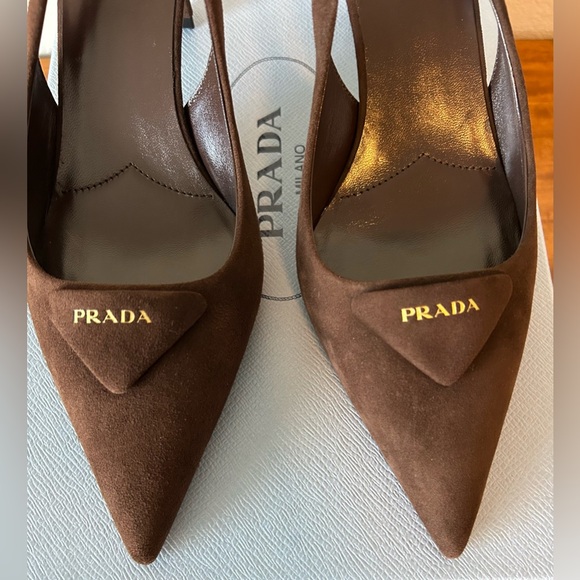 Prada Suede Slingback Heels - Picture 6 of 11